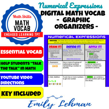 Preview of Numerical Expression 5.OA.A.2  -DIGITAL-Vocabulary Graphic Organizer Interactive