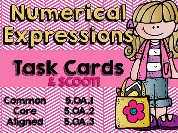 Preview of Numerical Expression Task Cards and Scoot!