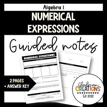Preview of Numerical Expressions - Algebra 1 Binder Notes