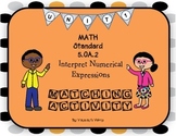 Numerical Expressions Matching File Folder Activity 5.OA.2