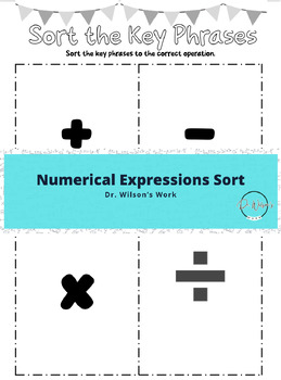 Preview of Numerical Expressions Sort