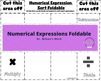 Preview of Numerical Expressions Sort Foldable