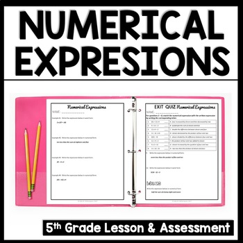 Preview of 5th Grade Math Numerical Expressions Worksheets, Writing Expressions Worksheets