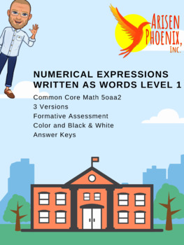 Preview of Numerical Expressions Written as Words Level 1 5oaa2 Bundle