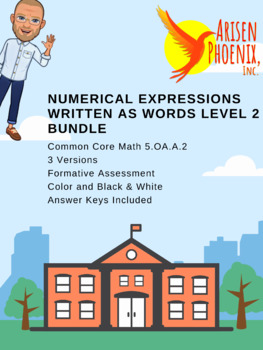Preview of Numerical Expressions Written as Words Level 2 5oaa2 Bundle