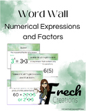 Numerical Expressions and Factors- Vocabulary Word Wall