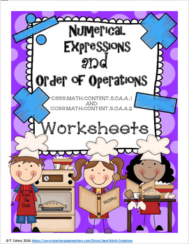 Preview of Numerical Expressions and Order of Operations Worksheets