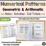 Numerical Patterns - Arithmetic and Geometric Sequence