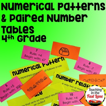 Preview of Numerical Patterns & Paired Number Tables Unit with Lesson Plans