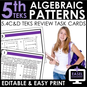 Preview of Numerical Patterns | TEKS 5.4C & 5.4D | Review | EDITABLE