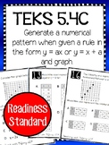 Numerical Patterns TEKS 5.4C Task Cards