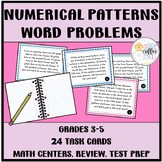 Numerical Patterns Word Problems Math Task Cards | Number 
