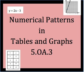 Preview of 5.OA.3 Numerical Patterns in Tables and Graphs