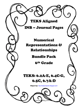 Preview of Numerical Representations & Relationships INB Bundle Pack - 6th Grade TEKS