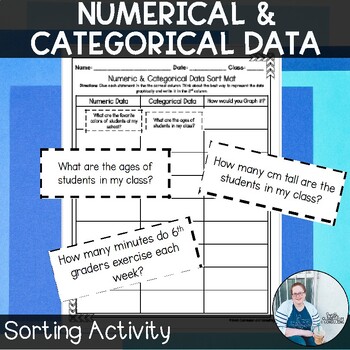 Preview of Numerical and Categorical Data Sort Activity TEKS 6.12 Math Game