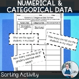 Numerical and Categorical Data Sort Activity TEKS 6.12 Math Game