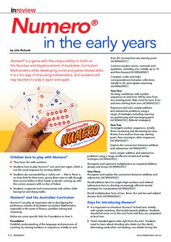Preview of Numero in the early years. Australian Curriculum Mathematics.
