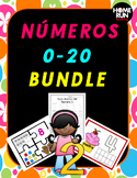 Numbers 0-20 Games and writing Bundle in Spanish