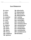 Números 0-30 Spanish Numbers to 30 Practice Packet/Workbook