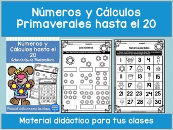 Preview of Números, Cálculos y situaciones problemáticas Primaverales- actividades- Spanish