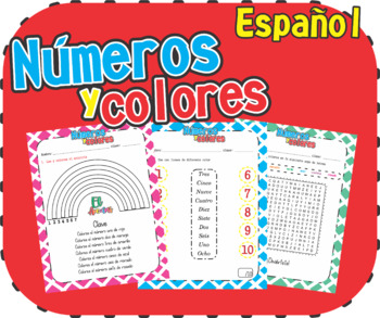 Preview of Números y colores worksheets