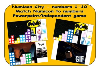 Preview of Numicon Gotham city - numbers 1-10 - Match the shapes to Numicon