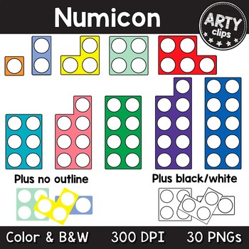 Preview of Numicon / Number Frames 1-10 Clipart {Arty Clips}