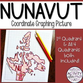 Preview of Nunavut Territory Coordinate Graphing Picture 1st Quadrant & ALL 4 Quadrants