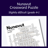 Nunavut crossword puzzle for vocabulary, research or fun! 