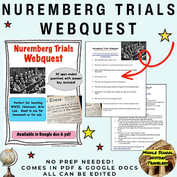 Preview of Nuremberg Trials Webquest (WWII, Holocaust)