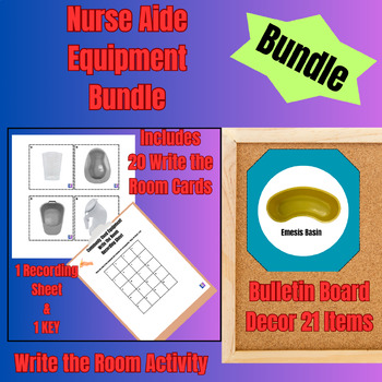 Preview of Nurse Aide Equipment Bundle: Bulletin Board Decor & Write the Room Activity