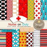 Nurse Medical digital paper and clipart