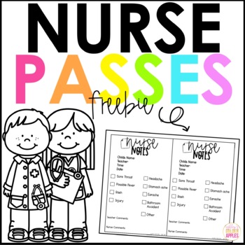 Preview of School Nurse Passes | Printable Nurse Pass | Nurse Pass Freebie
