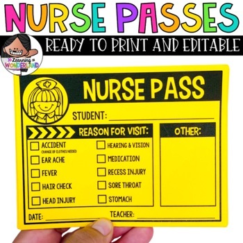 Preview of Nurse Pass | Editable Health Aide Passes