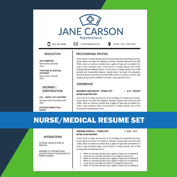 Preview of Nurse Resume, School Nurse, Medical Resume, Health Care Resume, RN - Cyber Sale