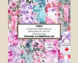 Nurse Seamless Pattern | Student Nurse Life PNG | Nurse Di