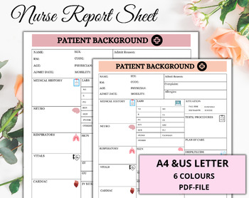 Preview of Nurse Sheet Report | Instant Download | Nurse Reporting | Printable Sheet Nurse