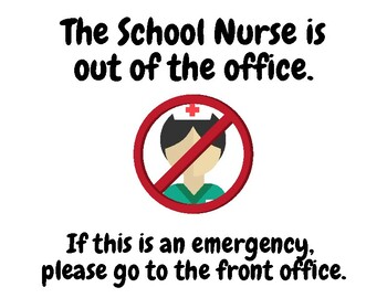 Preview of Nurse is Out of the Office Sign