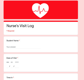 Preview of Nurse's Visit Log