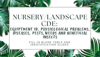 Preview of Nursery/Landscape (FFA CDE) Blank Tables and Identification Slides