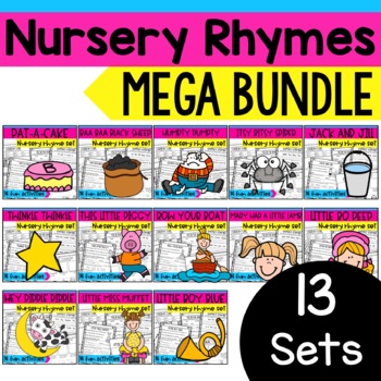 Preview of Nursery Rhymes Activities Bundle | Nursery Rhymes Posters | Story Retelling