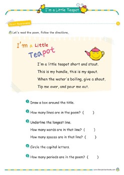 Download Nursery Rhyme Activities : I'm a little teapot *Printables | TpT