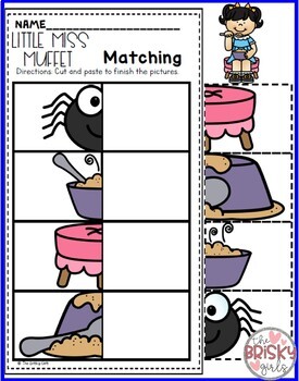 Nursery Rhyme Activity for Little Miss Muffet by The Brisky Girls