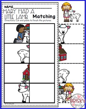 Nursery Rhymes Preschool Mary Had a Little Lamb (Nursery Rhyme Sequencing)