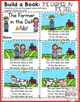 Nursery Rhymes Preschool The Farmer in the Dell (Nursery Rhyme Sequencing)