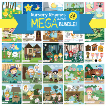 Preview of MEGA Bundle Set of 25 Nursery Rhymes - Story Time and More Elementary Activities