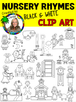 Preview of Nursery Rhyme Clip Art - Line Art
