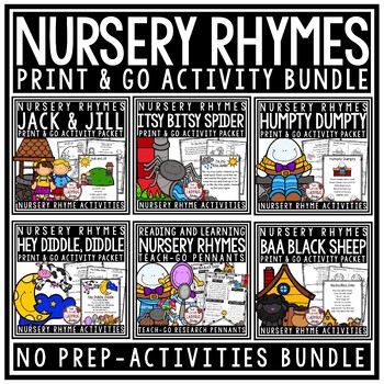 Preview of Nursery Rhyme Activities: Humpty Dumpty, Jack & Jill, Nursery Rhyme Printables