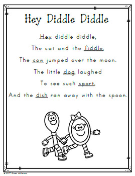 Nursery Rhyme Concept Of Word Assessment By Gwen Jellerson 