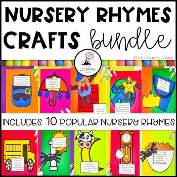 Preview of Nursery Rhyme Crafts Bundle | 10 Nursery Rhymes | Easy Craft Activity